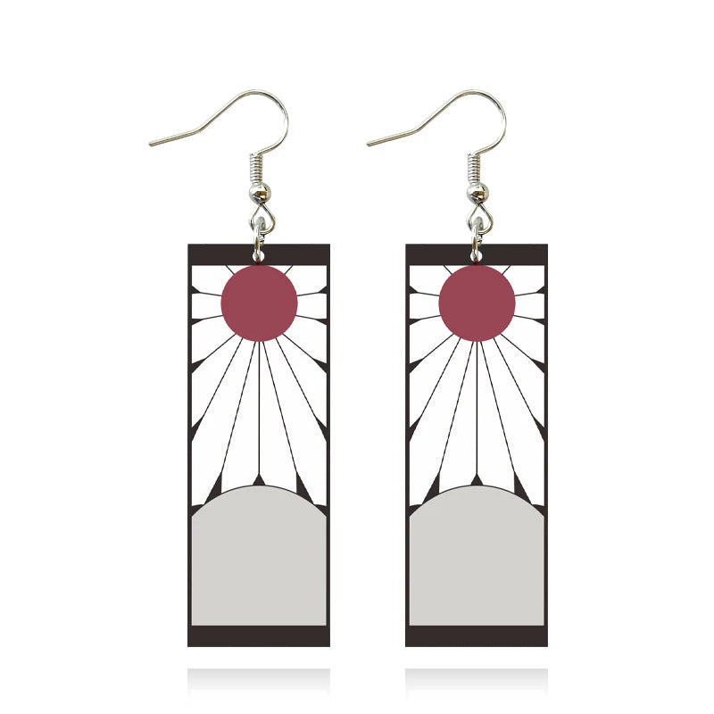 Demon Slayer Tanjirou Earrings Cosplay Props Accessories