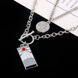 Demon Slayer Necklace Kamado Tanjirou Double Chain Pendant