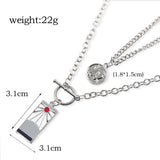 Demon Slayer Necklace Kamado Tanjirou Double Chain Pendant
