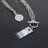 Demon Slayer Necklace Kamado Tanjirou Double Chain Pendant