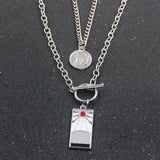 Demon Slayer Necklace Kamado Tanjirou Double Chain Pendant