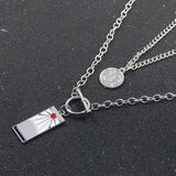 Demon Slayer Necklace Kamado Tanjirou Double Chain Pendant