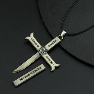 Dracule Mihawk Cross Pendant Necklace Anime Jewelry Gift