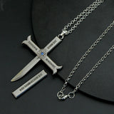 Dracule Mihawk Cross Pendant Necklace Anime Jewelry Gift