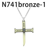 Dracule Mihawk Cross Pendant Necklace Anime Jewelry Gift