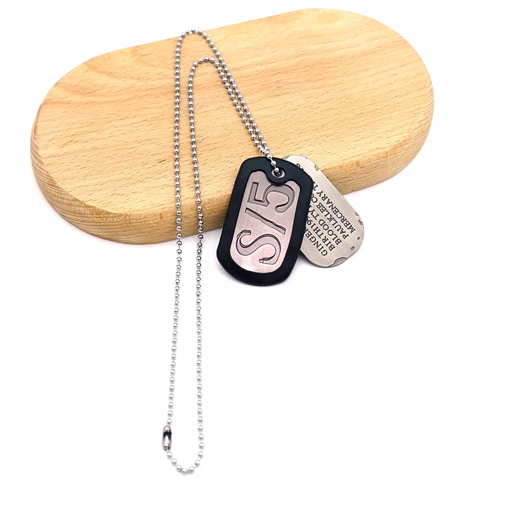 GANGSTA Necklace Men Dog Tag Metal Jewelry Pendant Chains Choker Gift