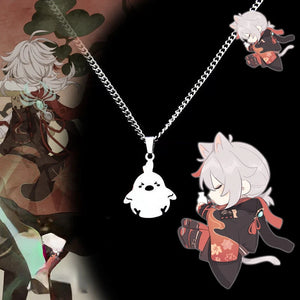 Genshin Impact Maple Leaf Manyo Chick Necklace Game Titanium Steel Pendant Gift