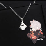 Genshin Impact Maple Leaf Manyo Chick Necklace Game Titanium Steel Pendant Gift