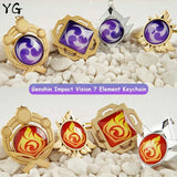 Genshin Impact Vision Game Lnazuma Cosplay Accessories Keychain 7 Element Weapon