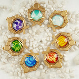 Genshin Impact Vision Game Lnazuma Cosplay Accessories Keychain 7 Element Weapon