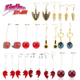 JoJo's Bizarre Adventure Aja Earrings Joseph Joestar Red Stone Ear Clip