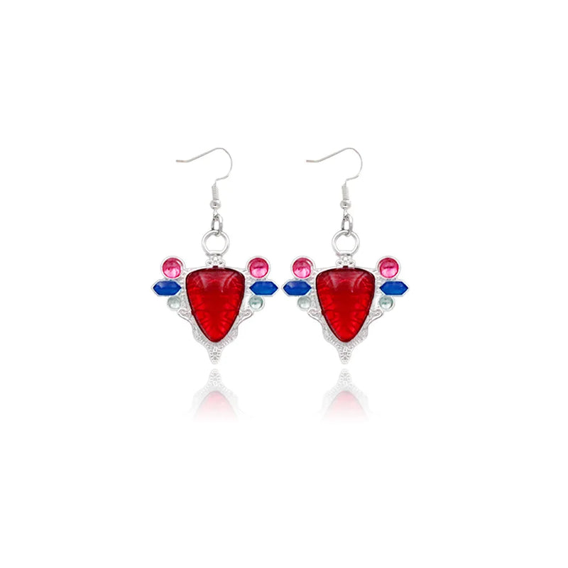 JoJo's Bizarre Adventure Aja Earrings Joseph Joestar Red Stone Ear Clip