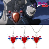 JoJo's Bizarre Adventure Aja Earrings Joseph Joestar Red Stone Ear Clip