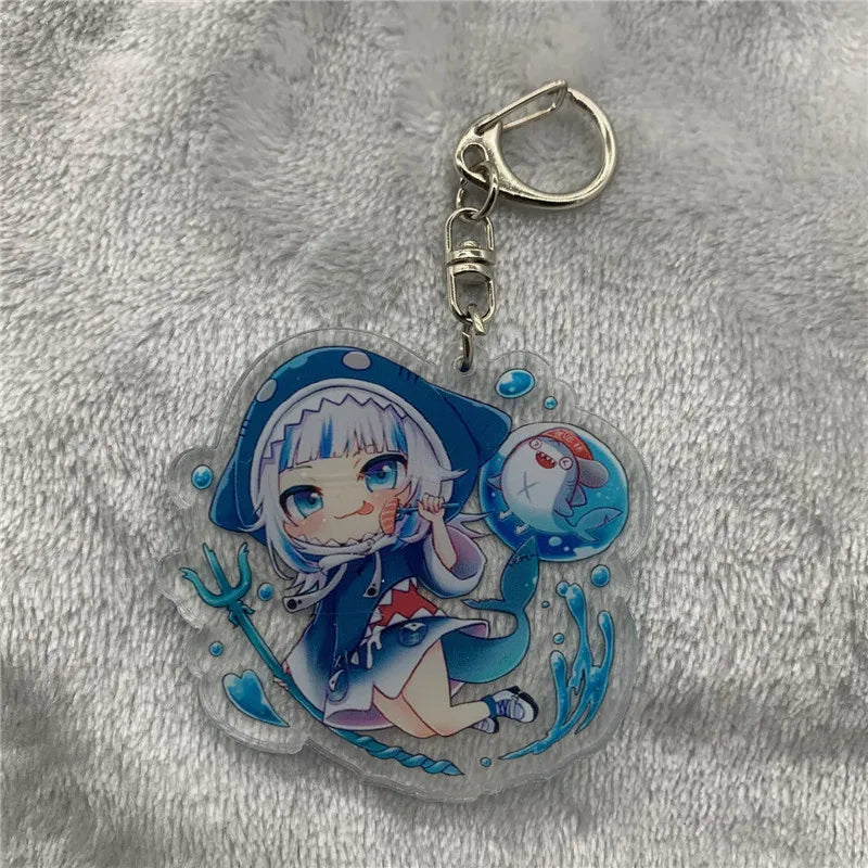 Hololive Vtuber Gawr Gura Acrylic Keyring Strap Figure Accessory