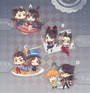 Ace Attorney Couples Acrylic Keychain Strap Anime Keyring