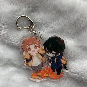 Time Raiders Anime Keychain Wuxie Acrylic Keyring Strap Figure Accessories
