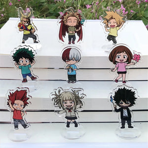 MHA Midoriya Hawkes Todoroki Figure Stand Plate Key Chain