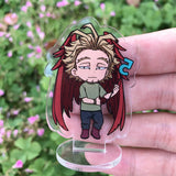 MHA Midoriya Hawkes Todoroki Figure Stand Plate Key Chain