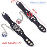 Anime One Piece Leather Bracelet Attack On Link Charm Cosplay Punk