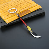 One Piece Edward Newgate Sword Keychain - Red Key Holder Pendant