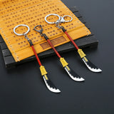 One Piece Edward Newgate Sword Keychain - Red Key Holder Pendant