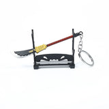 One Piece Edward Newgate Sword Keychain - Red Key Holder Pendant