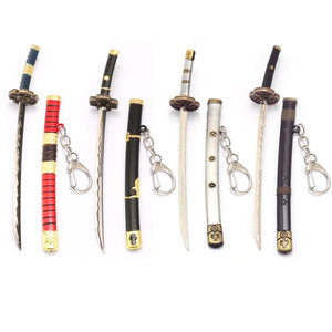 One Piece Zoro Sword Keychain Cosplay Pendant Men Jewelry