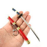 One Piece Zoro Sword Keychain Cosplay Pendant Men Jewelry