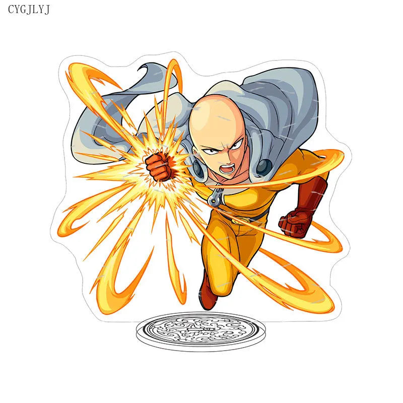 One Punch Man Saitama Keychain Acrylic Stand Cute Anime School Bag Pendant