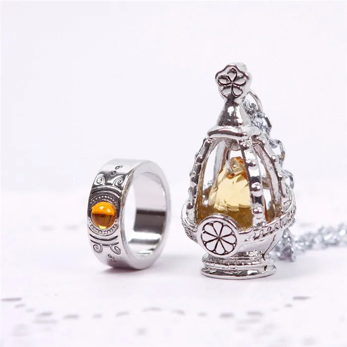 Madoka Magica Soul Gem Necklace & Rings Set
