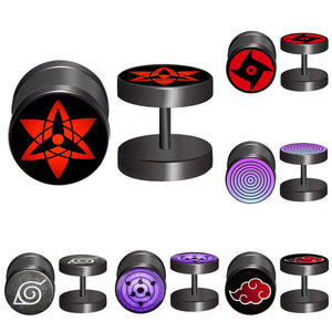 Anime Sharingan Earrings For Men Akatsuki Fake Plug Piercing Jewelry