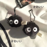 Spirited Away Keychain Briquettes Plush Totoro Pendant Bag Girl Jewelry Gift