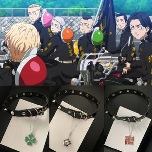 Tokyo Revengers Hinata Tachibana Necklace Four Leaf Clover Pendant Choker