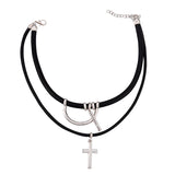 Tokyo Revengers Baji Cross Pendant Choker Necklace Leather Punk Cosplay Jewelry
