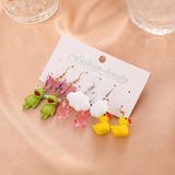 Anime Acrylic Bear Butterfly Earrings Resin Women Party Jewelry