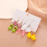Anime Acrylic Bear Butterfly Earrings Resin Women Party Jewelry