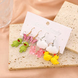 Anime Acrylic Bear Butterfly Earrings Resin Women Party Jewelry
