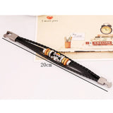 One Piece Leather Weave Bracelet Luffy Keyring Charm Punk Bangles