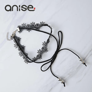 Anise Arrival Velvet Choker Necklaces Alloy Tassels Long Necklace