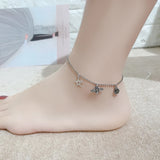 925 Sterling Thai Silver Bee Anklet Foot Chain Jewelry for Women Girls
