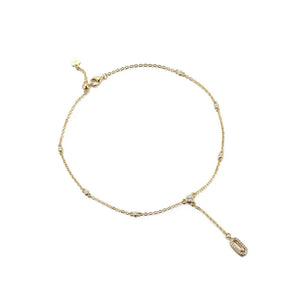 Elegant Silver Anklet with Beads and Charms