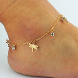 Rhinestone Anklet Set for Women - Pack of 10