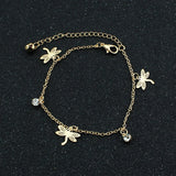 Rhinestone Anklet Set for Women - Pack of 10