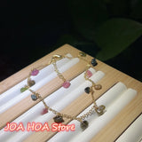 Hand-made Hetian Jade Anklet with Tourmaline Pearl Beads