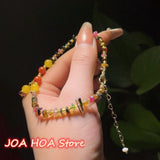 Hand-made Hetian Jade Anklet with Tourmaline Pearl