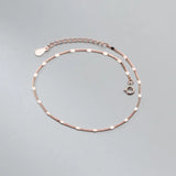 925 Sterling Silver Anklet Chain Women On Foot