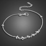 925 Silver Angel eggs Anklets Snake chain Foot Jewelry