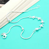 925 Silver Angel eggs Anklets Snake chain Foot Jewelry