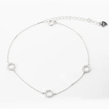 925 Silver Adjustable Anklets for Women Girls Beach Barefoot Jewelry