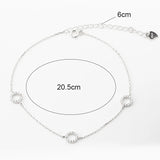925 Silver Adjustable Anklets for Women Girls Beach Barefoot Jewelry